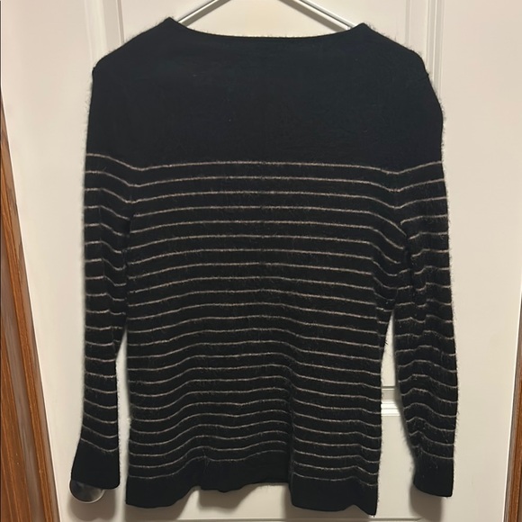 41 Hawthorn Black and Tan Crew Neck Cashmere Sweater - Picture 8 of 9